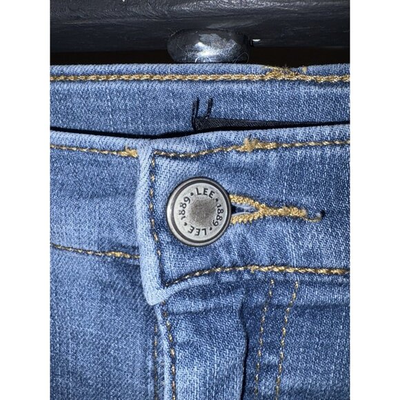 Lee Relaxed Fit Women 2 30X20 Blue Jean Mid Rise Capri Stretch Denim - Picture 5 of 8